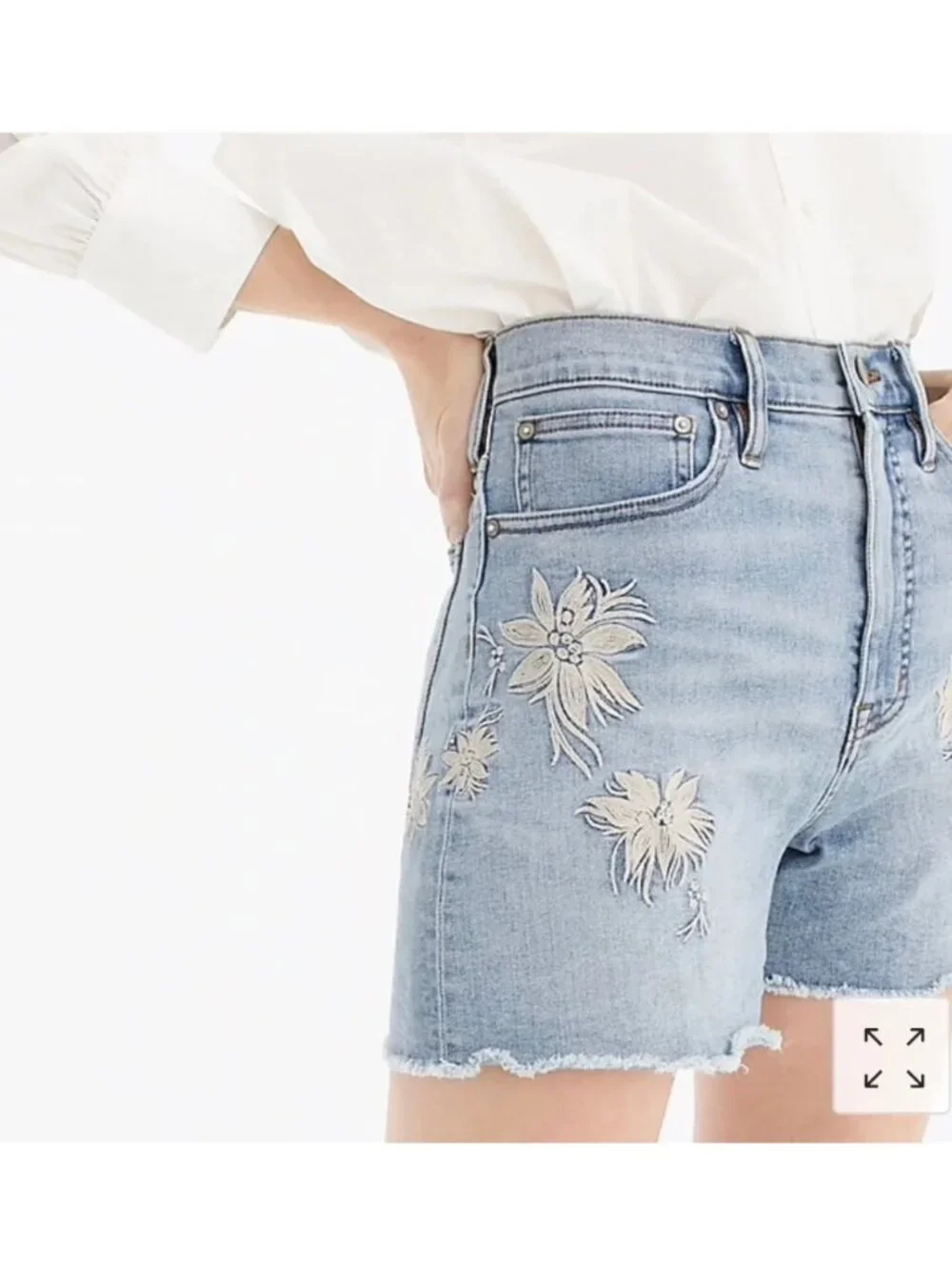 J. Crew Point Sur Denim Embroidery Shorts